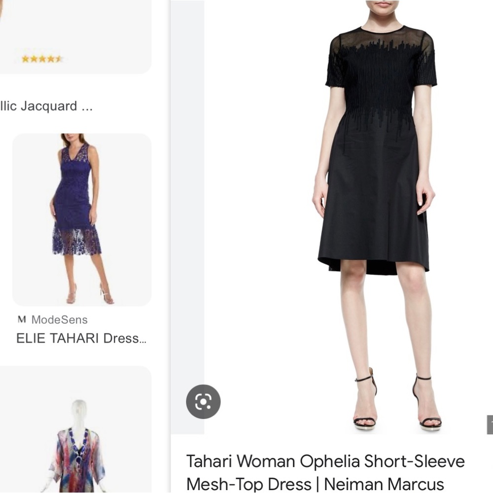 $350 Elie Tahari navy dress size 6